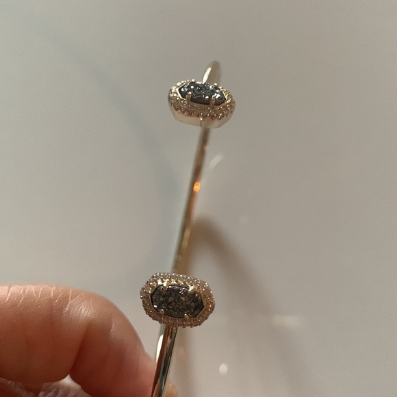 NWOT KENDRA SCOTT Calla Drusy Cuff Bracelet silver - Picture 9 of 10